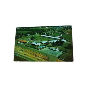 Dallas,TX Aerial View of Hinton's Motor Lodge Texas Chrome Vintage Postcard VTG